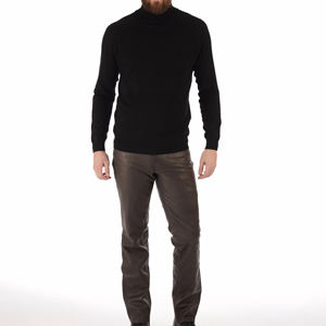 Pantalons en cuir pour hommes personnalisés les plus vendus, pantalons de moto en cuir coupe-vent de haute qualité, nouveau design - Product Image 6