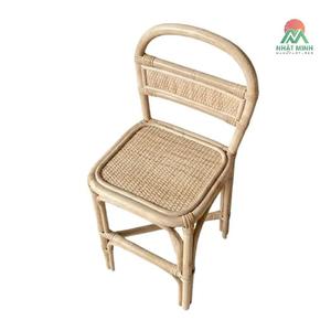 Silla Infantil de Ratán Nhat Minh, Respaldo Sólido, Asiento Cuadrado, Estilo Rústico para Interiores, Muebles Infantiles Duraderos - Product Image 1