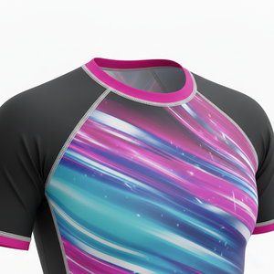 Maillot de compression à manches courtes personnalisé, sublimé, respirant, coutures durables, qualité supérieure, MMA, BJJ, surf, entraînement - Product Image 4