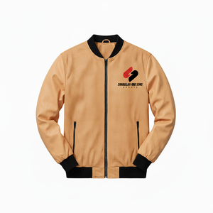 <b>Men</b>’s PU Leather Bomber <b>Jacket</b> Custom Logo Red Casual Zipper <b>Lightweight</b> Fashion Outerwear - Product Image 2