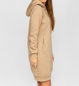 Women's Winter <b>Long</b> <b>Hoodie</b> Custom Relaxed Fit Soft Cotton Fleece 200g OEM ODM Private Label Factory Manufacturer - Product Image 5