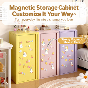 Single-Door <b>Storage</b> Cabinet with Adjustable Shelves Flexible Organization Compact <b>Bedside</b> Organizer for Bedroom Kids Room - Product Image 2