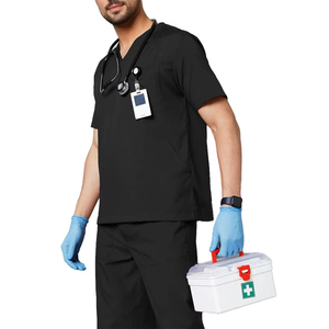Nouvelle Collection Été 2026 : Ensemble de Tenue Médicale Confortable pour Hommes – Haut Col V et Pantalon – Uniforme d'Hôpital, de Médecin, de Spa et d'Esthétique - Product Image 4