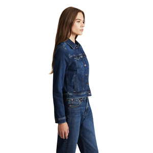 <b>Women's</b> Regular Fit Oversized Vintage <b>Cropped</b> Crop Top <b>Denim</b> <b>Jacket</b> Breathable Casual Washed Jeans OEM ODM Manufacturer - Product Image 3