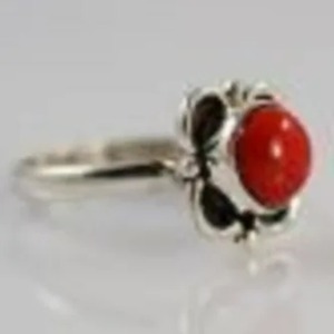 Coral Stone <b>Ring</b> 925 Sterling <b>Silver</b> Handmade Promise <b>Ring</b> for Women Round Gemstone <b>Statement</b> <b>Ring</b> for Gift March Birthstone - Product Image 6