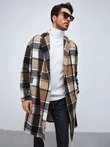<b>Men</b> Business <b>Overcoat</b> <b>Long</b> Formal Winter <b>Wool</b> Real Fox Fur Quick-Dry Breathable OEM Factory Custom Logo Design Fashion Outerwear - Product Image 5
