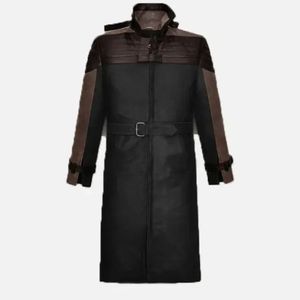 <b>long</b> <b>jacket</b> with genuine <b>leather</b> Customizable Real Genuine <b>Leather</b> <b>long</b> coat <b>leather</b> <b>long</b> <b>jacket</b> for Men - Product Image 1