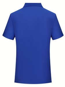 Camisa de Verano para Hombre, Estilo Casual de Negocios, Color Sólido, Cuello Golf, Manga Corta, Suave y Cómoda, Tejido Transpirable y Lavable a Máquina - Product Image 2
