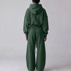 Ensemble de survêtement personnalisé pour femmes, brodé, en molleton, style streetwear, deux pièces, fabricant - Product Image 5