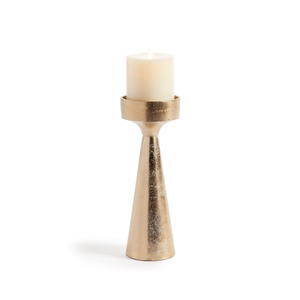 Portavelas de Aluminio Ecológico con Acabado Dorado, Soporte Cónico para el Hogar y Bodas - Product Image 1