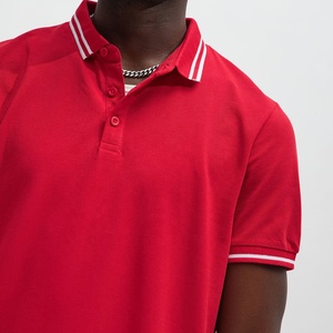 Camiseta Polo Oxford de Algodón Rojo para Hombre, al por Mayor, de Poliéster/Algodón, Manga Corta, Color Sólido, Informal, Transpirable, Tejido Regular - Product Image 3
