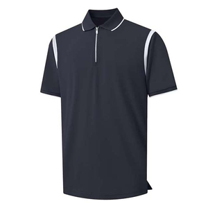 T-shirt zippé pour homme, respirant, tricoté, manches courtes, grande taille, logo personnalisé, décontracté, pour le golf, séchage rapide, design personnalisé - Product Image 3