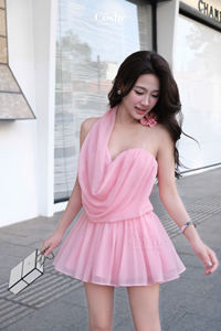 Coshe ชุดเดรสสำหรับปาร์ตี้ในชีวิตประจำวันของผู้หญิงชุดเดรสลูกไม้ผูกคอคอสุดหวานสำหรับผู้หญิงตกแต่งลูกไม้ - Product Image 2