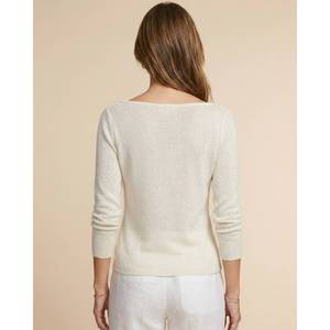 Suéter Casual de Punto para Mujer, con Hombros Descubiertos, para Primavera, Verano y Otoño, con Cierre de Cremallera y Decoración de Botones - Product Image 5
