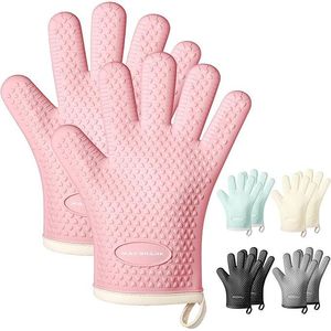 Guanti da Forno in Silicone con Fodera in Cotone, Resistenti al Calore fino a 450 Gradi, Impermeabili e Antiscivolo con Dita, Guanti da Forno - Product Image 1