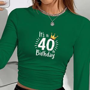 Camisa de manga larga de punto con estampado Y2K para mujer, diseño de 40 cumpleaños - Product Image 3