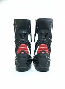 Bottes de course pour moto bleues et blanches |   Bottes de moto en cuir de protection, hauteur genou, toutes saisons - Product Image 3