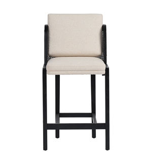 Outdoor Bar Chairs With Black Finish Look Very Elegant Materials Teak Wood Combination Rattan and <b>Cushion</b> - Marian - Product Image 4