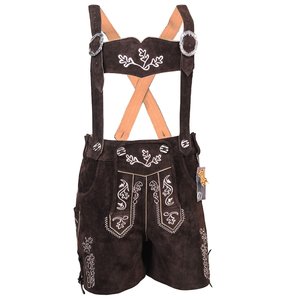 Shorts de Mujer Estilo Lederhosen, Cintura Alta, Bordado Floral, Cierre de Botones, Transpirables, Casuales, Estilo Bávaro - Product Image 3