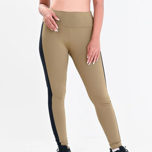 Best Selling Mid Women's Gym Workout Leggings 100% Polyester Customizable Logo High Quality <b>Knitted</b> Sport Style Women leggings - Product Image 1