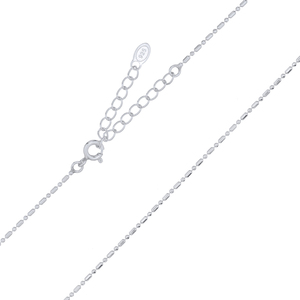 Elegante Collar de Plata de Ley con Cuentas Facetadas en Forma de Cápsula - Product Image 1