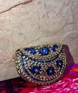 Sac à main de mariée de haute qualité, nouveau design, mosaïque Kundan, avec pierres, pour femmes, par F S INTERNATIONAL - Product Image 1