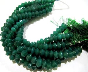 Onyx vert naturel, forme Dholki, rondelle facettée, 8 à 12 mm, brin de 9 pouces de long - Product Image 3