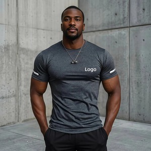 Sportswear Factory Premium Plus Size Unisex Moisture Wicking Anti-Shrink Flock Print Athletic Training Workout Gym <b>Tshirt</b> - Product Image 3