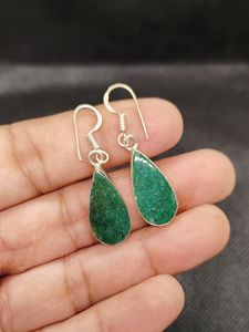 Pendientes Colgantes de Aventurina Verde en Plata de Ley 925 Hechos a Mano para Mujer, Joyas de Lujo, Diseño de Joyería Único - Product Image 2