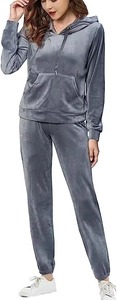 Conjunto Deportivo de Terciopelo para Mujer, 2 Piezas, Traje de Felpa de Algodón con Pantalones Acampanados, Diseño Sólido para Chicas - Product Image 6