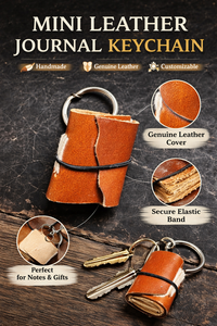 <b>Mini</b> Eco-Friendly Genuine Leather Antique Imitation Journal Keychain Handmade <b>Notebook</b> Pocket Diary Travel Notes Holder Gift - Product Image 6