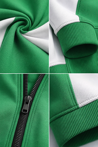 Conjunto de chándal verde y blanco para hombre, sudadera con capucha y pantalones deportivos, ropa deportiva para gimnasio, conjunto informal, ropa deportiva, traje de entrenamiento - Product Image 6