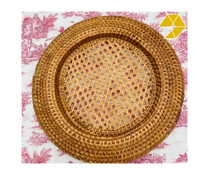 Lot de 4 assiettes rondes en rotin marron tressé pour mariage et décoration de table 2026 - Product Image 1