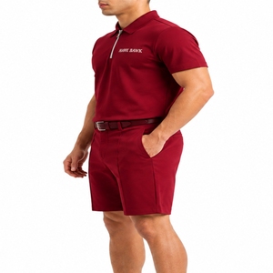 Ensemble polo et short de golf décontracté pour homme, vêtements d'été, fermeture éclair, respirant, séchage rapide, extensible dans quatre directions, uniforme de golf - Product Image 3