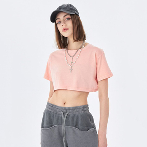 Camiseta de Mujer de Color Sólido, Cuello Redondo, Manga Corta, Informal, Transpirable, 100% Algodón Orgánico con Botones - Product Image 1