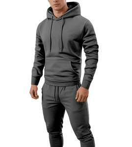 Conjunto Deportivo de Invierno para Hombre con Capucha, de Primera Calidad, Transpirable, Precio Bajo al por Mayor, Poliéster/Algodón, Color Sólido, Largo Completo - Product Image 2