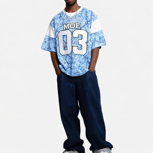 Camisetas de Fútbol Americano de Malla Sublimada para Hombre, Estilo Moderno, Corte Holgado, Número Personalizado, Ropa Urbana, Venta al Por Mayor, Fabricante OEM ODM, EE. UU. - Product Image 4