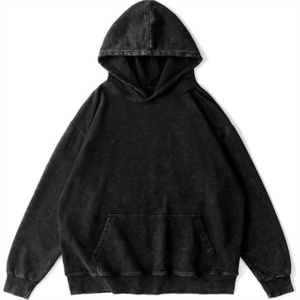 Hoodies surdimensionnés personnalisés en coton 100% à motif uni, de haute qualité, séchage rapide, lavage à l'acide, brodés, imprimés numériquement - Product Image 3