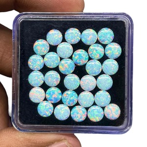 Opales australiennes naturelles rondes de 5 mm, cabochons, pierres précieuses créées en laboratoire, lot, prix de gros, en vrac, pour bijoux, opales en vrac - Product Image 6