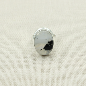 <b>Top</b> Quality Black Tourmaline Rainbow Moonstone Ring 925 Sterling Silver <b>Rose</b> Gold Yellow Gold Plated Oval Handmade Jewelry her - Product Image 1