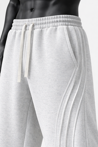 Streetwear <b>Men</b> Casual Canvas Wide Leg Sweatpants Custom Design Elastic Waist <b>Drawstring</b> Fleece Eco-Friendly Custom Baggy <b>Trouser</b> - Product Image 6