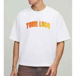 T-shirt surdimensionné imprimé personnalisé pour hommes, 100% coton, streetwear décontracté, coupe ample, avec logo graphique - Product Image 1