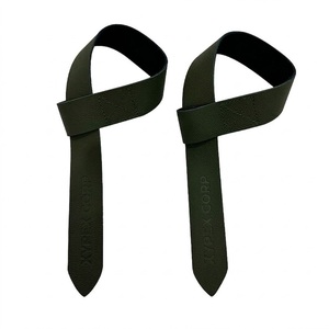 Correas de Levantamiento de Pesas de Cuero Vacuno con Logotipo Personalizado, Plegables, Resistentes, Ajustables, Antideslizantes, con Protección para las Palmas, para Entrenamiento Físico - Product Image 1
