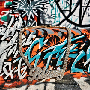 925 Silver Moissanite Diamond Pendant <b>Gold</b> Plated Iced Custom Letter Initial <b>Name</b> <b>Necklace</b> Bling Hip Hop Rapper Parties Jewelry - Product Image 5