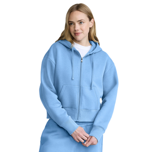 <b>Women</b> Full Zip Hooded Tracksuit With Trousers Tapered Jogger Fitted Casual <b>Lounge</b> Wholesale Custom Two Piece Clothing Outfit Set - Product Image 3