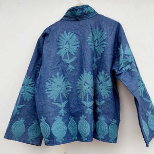 Premium Handmade Velvet Embroidered Jacket <b>Women</b> Floral Botanical Artisan <b>Coat</b> Vintage Style Outerwear - Product Image 4