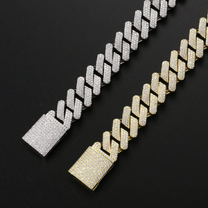 20mm Hip Hop <b>Iced</b> <b>Out</b> Cuban Link <b>Chain</b> Necklace 14k Gold Plated Miami Bling Lab Diamond Luxury Choker Jewelry Gift Men - Product Image 6