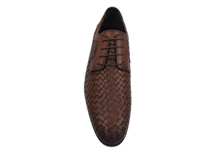 Chaussures Oxford pour hommes en cuir synthétique marron, bout pointu, lacets, respirantes, semelle intermédiaire confortable en EVA, toutes saisons, pour la marche - Product Image 5