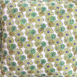 Funda de Almohada Cuadrada con Volantes, Estampada a Mano con Pigmentos, de Algodón Bohemio Artesanal de Jaipur, para Hogar y Hotel, Sostenible, Lavable a Máquina - Product Image 2