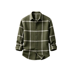 Chemise décontractée à carreaux pour homme, manches longues, col rabattu, en popeline 100 % coton respirant, style automne - Product Image 2
